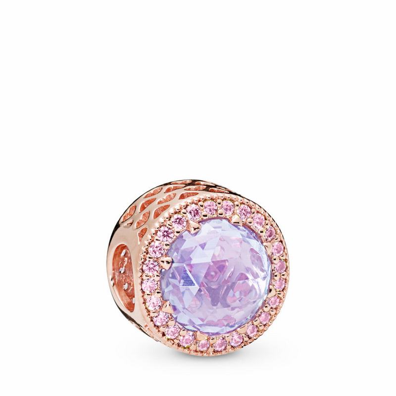 Pandora Australia Rose™ Lavender Radiant Hearts Charm | JIQNEG810